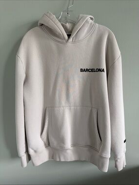 Cream Men's Hoodie Sweater - Minimal Logo Pullover